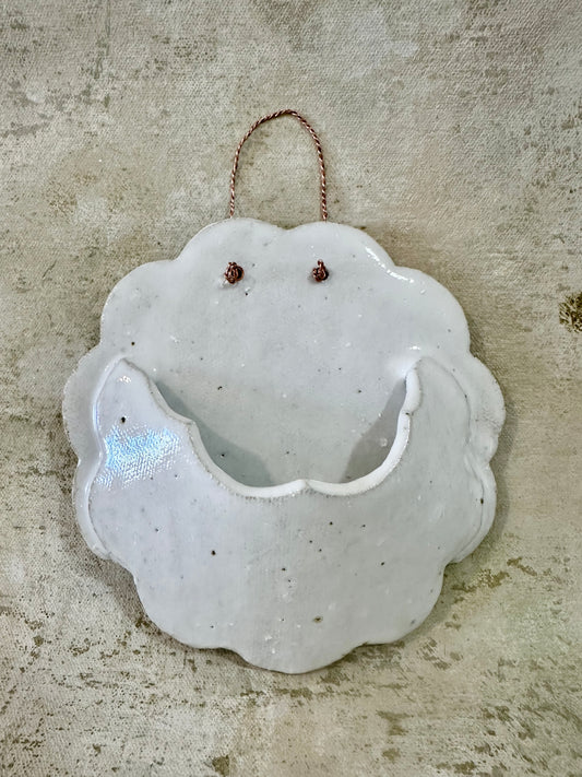 White Scallop Wall Pocket - Gemma Pettiford