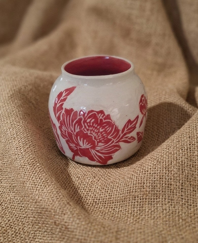 Blaze of Peonies - Bud vase 1 - Kerry Hardy