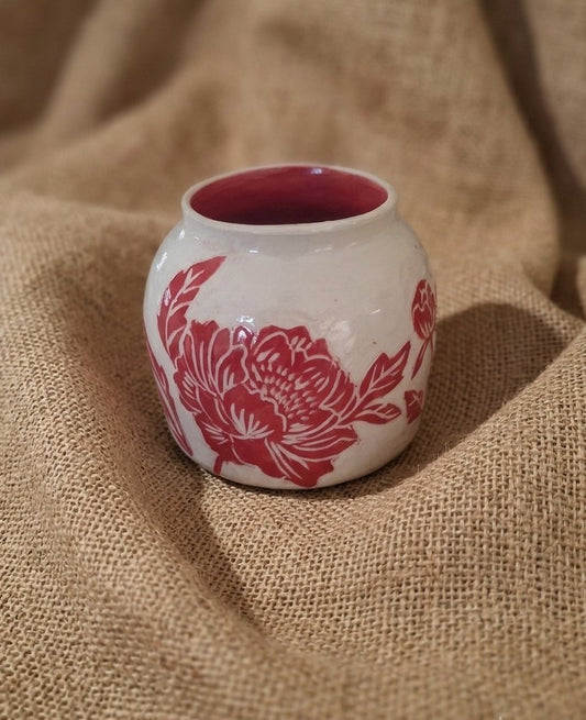 Blaze of Peonies - Bud vase 1 - Kerry Hardy