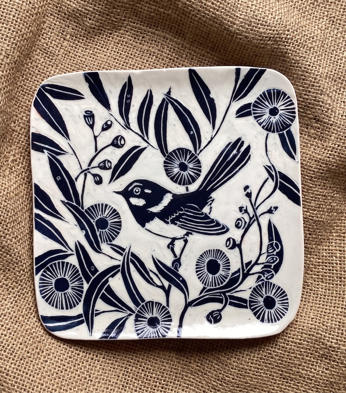 The Blue Agitator Square Platter - Kerry Hardy