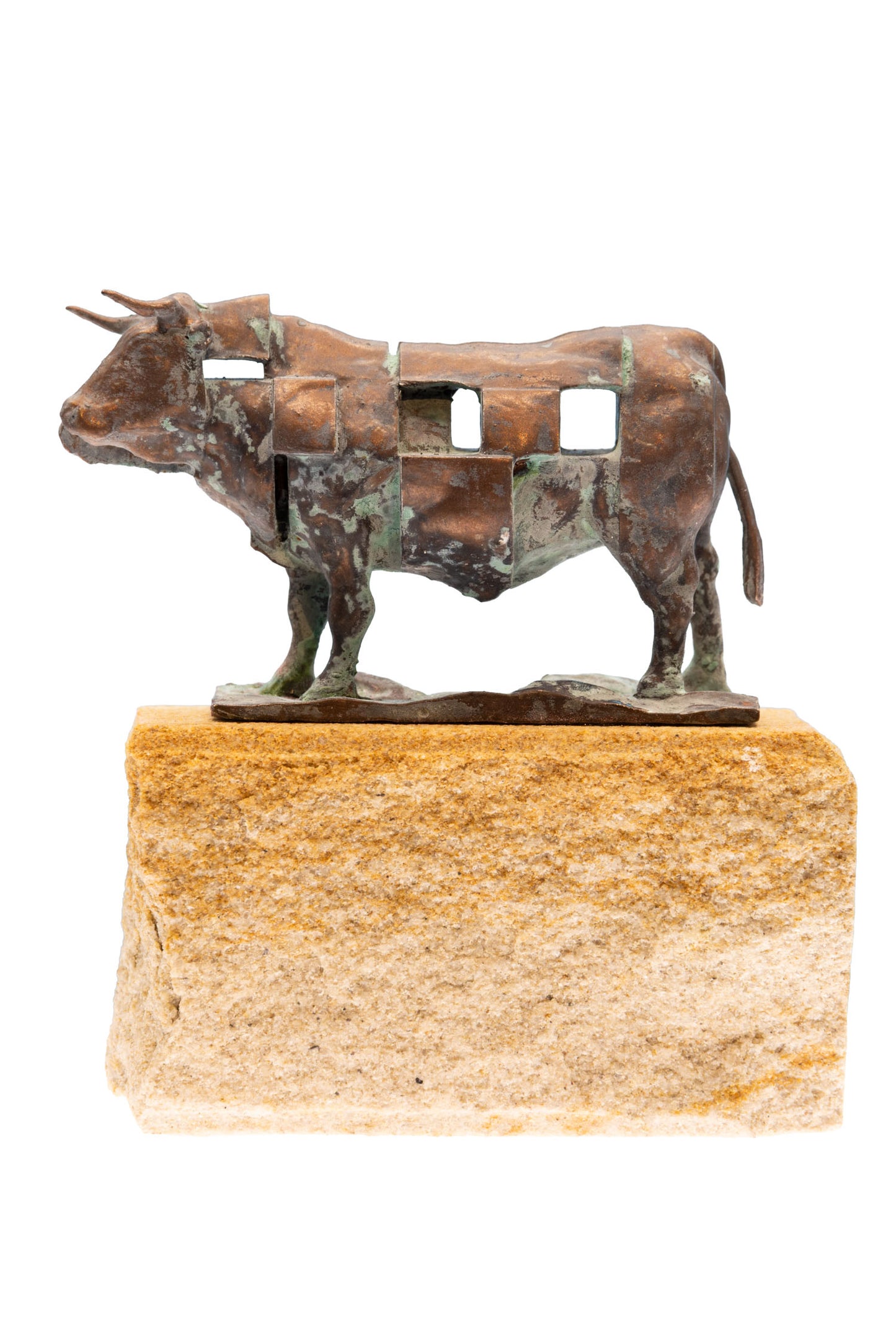 Diced Prize Bull - Rusty , Medium Sculpture *