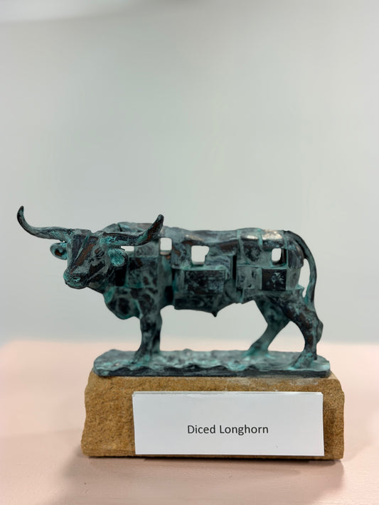 Diced Longhorn , Medium Sculpture *