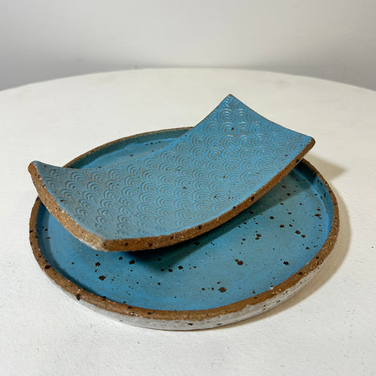 Blue Bowl with Sushi Plate (set)