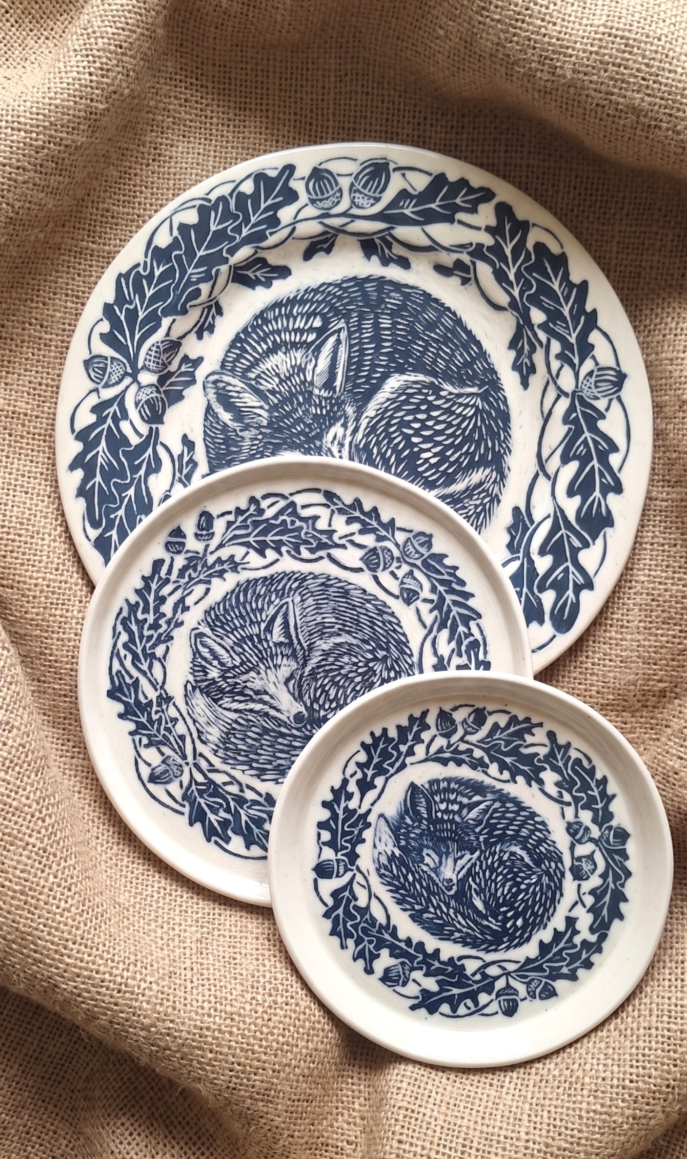 The Wintering Vixen - Set of 3 Plates - Kerry Hardy