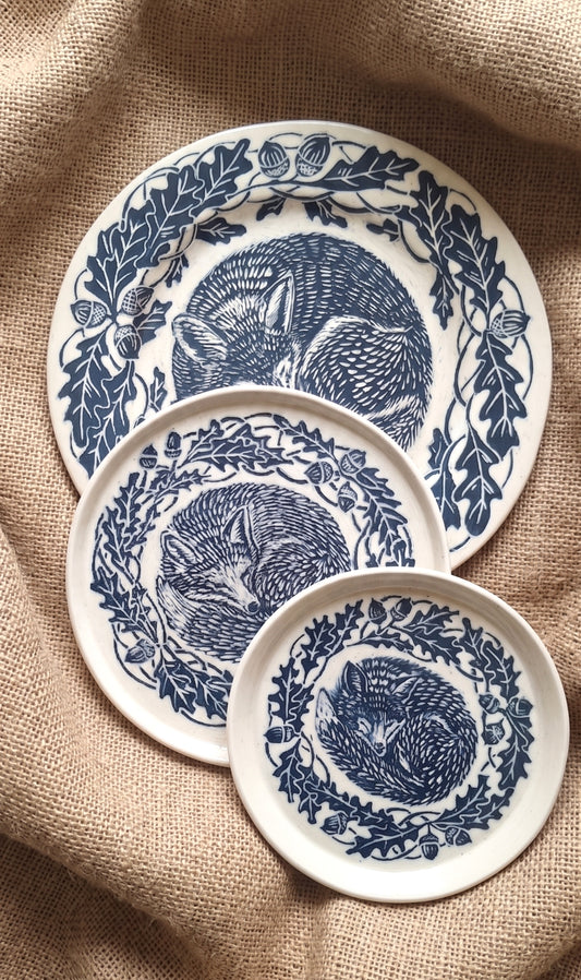 The Wintering Vixen - Set of 3 Plates - Kerry Hardy