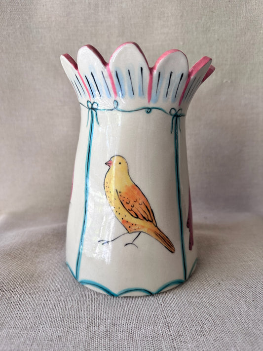 Casie Hughes ( Loop Sisters ) - The Birds - scalloped vase