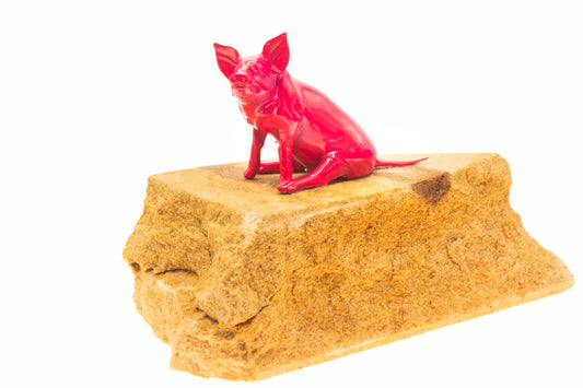 Mini Pink Sit Pigs - Miniature Sculpture *