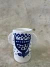 Blue & White Flower Detail Vase with Handles #1 - Gemma Pettiford