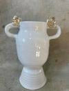 Large Urn Vase with Handles & Gold Flower Detail - Gemma Pettiford