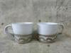 Scallop Detail Mugs White & Aqua - set of 2 - Gemma Pettiford